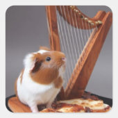 Tiny Harpist Guinea Pig – Artistic Sticker (Voorkant)