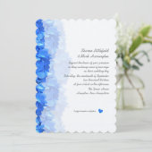 Tiny Heart Blue Hydrangea Wedding Kaart (Staand voorkant)