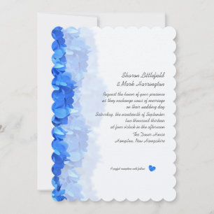 Tiny Heart Blue Hydrangea Wedding Kaart