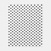 Tiny Heart Pattern | Zwart-wit modern meisje Fleece Deken (Voorkant)