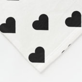 Tiny Heart Pattern | Zwart-wit modern meisje Fleece Deken (Hoek)