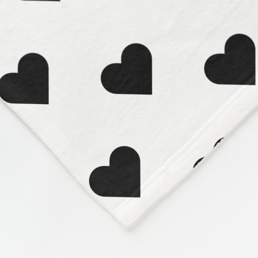 Tiny Heart Pattern | Zwart-wit modern meisje Fleece Deken (Hoek)