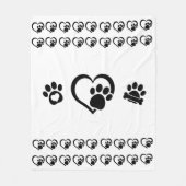 Tiny hearts and Paw Prints Fleece Blanket (Voorkant)