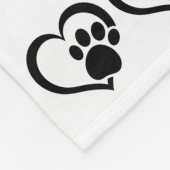 Tiny hearts and Paw Prints Fleece Blanket (Hoek)