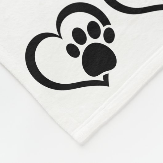 Tiny hearts and Paw Prints Fleece Blanket (Hoek)