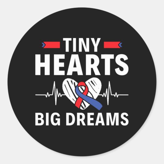 Tiny Hearts Big Dreams - Bewustzijn van CHD Ronde Sticker (Voorkant)