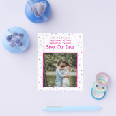 Tiny Hearts Budget Save Our Date Kaarten Magenta (Enkel)
