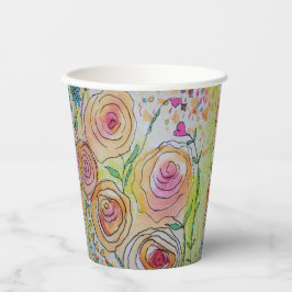 Tiny Hearts en Bloemen Paper Cups Papieren Bekers