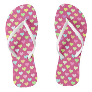 Tiny Hearts Multi-colors Flip Flops