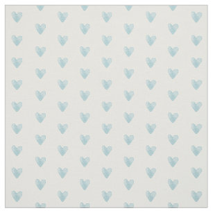 Tiny Hearts Patroon   Bleke Blauwgroen Aqua Stof