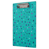 Tiny Hearts, Purple, Teal, Blue on Turquoise Klembord (Links)