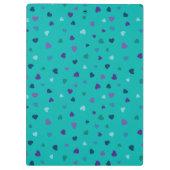 Tiny Hearts, Purple, Teal, Blue on Turquoise Klembord (Achterkant)