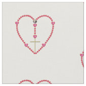 Tiny Hearts Rosary Fabric Stof (Close Up)