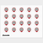 Tiny Hearts Wedding Photo Personalized  Ronde Sticker (Vel)