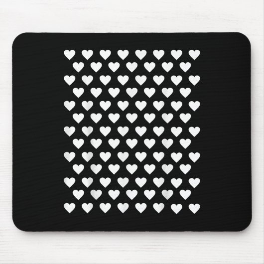 Tiny Hearts White Polka Dot Pattern Schattigee Val Muismat (Voorkant)