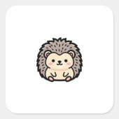 Tiny Hedgehog – Cute Kawaii Illustration Vierkante Sticker (Voorkant)