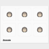 Tiny Hedgehog – Cute Kawaii Illustration Vierkante Sticker (Vel)