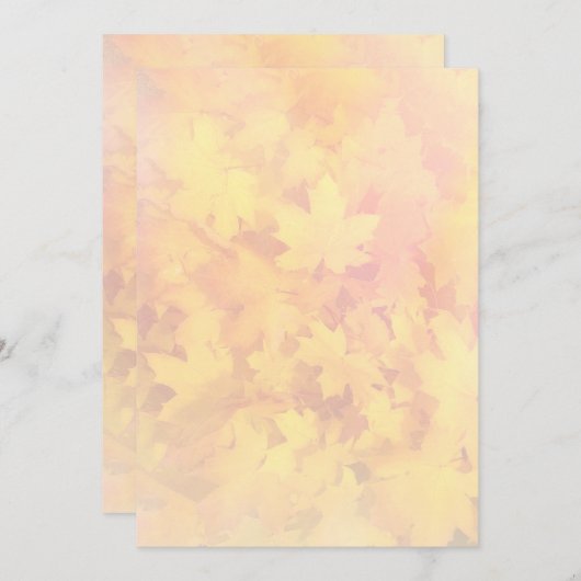 Tiny Herfst Leaf Pattern Natuur Fan Program Paper Programmakaart (Voorkant / Achterkant)