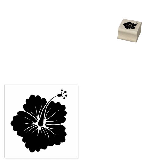 Tiny Hibiscus Flower Blossom Hawaii Tropisch Rubberstempel (Gestempeld)