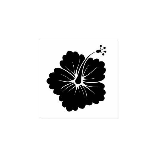 Tiny Hibiscus Flower Blossom Hawaii Tropisch Rubberstempel (Afrduk)