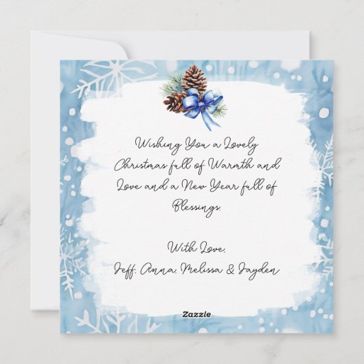 Tiny Home in een magisch winterbos Feestdagenkaart (Achterkant)