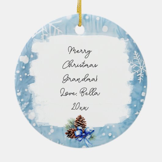 Tiny Home in een magisch winterbos Keramisch Ornament (Achterkant)