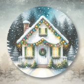 Tiny Home Kerstmis Ronde Sticker