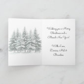 Tiny Home Log Cabin in de Winter Bossen Kerst Feestdagen Kaart (Binnen)