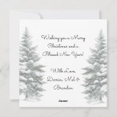 Tiny Home Log Cabin in de Winter Bossen Kerst Feestdagenkaart (Achterkant)