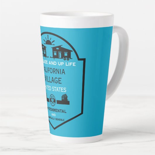 Tiny House Communities bewerkbaar Latte Mok (Rechterhoek)