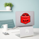 Tiny House Communities bewerkbaar Sticker (Laptop op bureau)