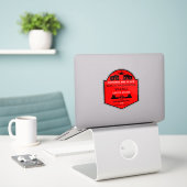 Tiny House Communities bewerkbaar Sticker (Laptop op bureau)