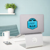 Tiny House Communities bewerkbaar Sticker (Laptop op bureau)