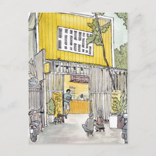 Tiny House D3 Saigon Vietnam Waterverf Briefkaart