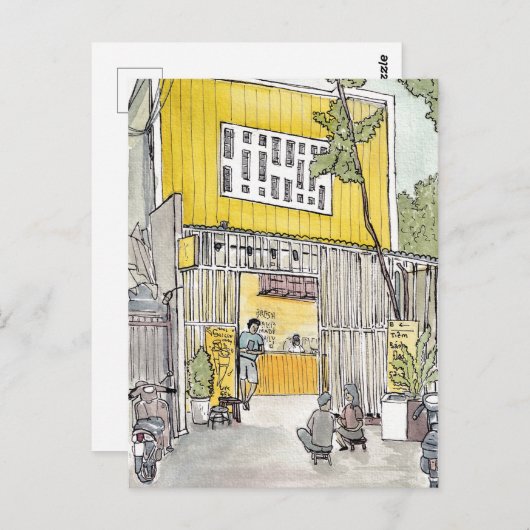 Tiny House D3 Saigon Vietnam Waterverf Briefkaart (Voorkant / Achterkant)