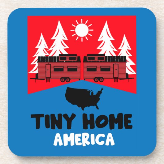 Tiny House Home Amerika Bier Onderzetter (Voorkant)
