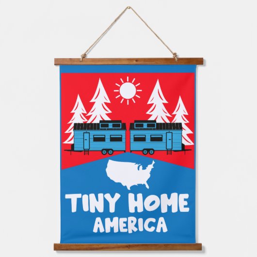 Tiny House Home Amerika Hangend Wandkleed (Voorkant)