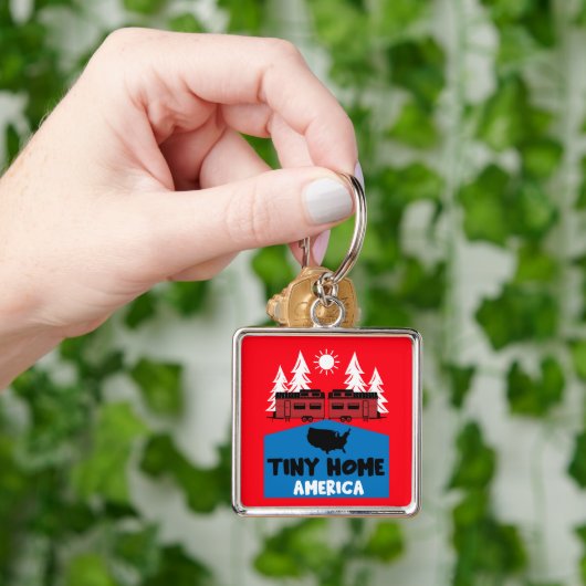 Tiny House Home Amerika Sleutelhanger (Hand)