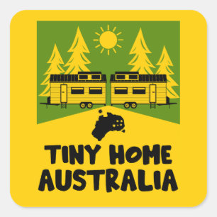Tiny House Home Australië Vierkante Sticker