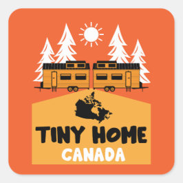 Tiny House Home Canada Vierkante Sticker