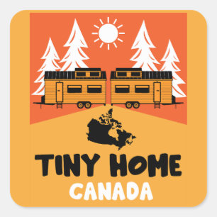 Tiny House Home Canada Vierkante Sticker