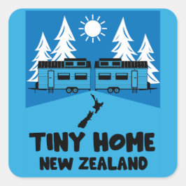 Tiny House Home Nieuw Zeeland Vierkante Sticker