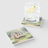 Tiny House Housewarming Stenen Onderzetter (Zijkant)