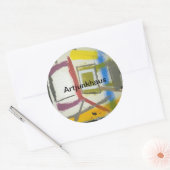 Tiny House Mid-Century Box Hankamer Artjunkhaus Ronde Sticker (Envelop)