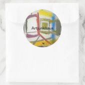 Tiny House Mid-Century Box Hankamer Artjunkhaus Ronde Sticker (Tas)