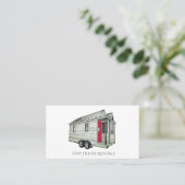 Tiny House on Wheels verhuur of bouwers Visitekaartje (Staand voorkant)