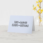 Tiny Human Giant Dreams | Baby Boy Blue Stylish Kaart (Gele Bloem)
