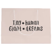 Tiny Human Giant Dreams | Baby Girl Cute Pink Groot Cadeauzakje (Achterkant)