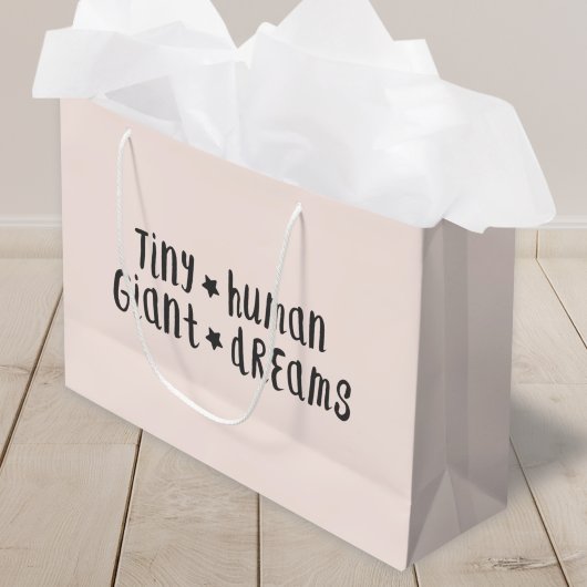Tiny Human Giant Dreams | Baby Girl Cute Pink Groot Cadeauzakje