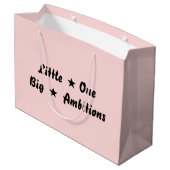 Tiny Human Giant Dreams Pink Design Groot Cadeauzakje (Achterkant Gekanteld)